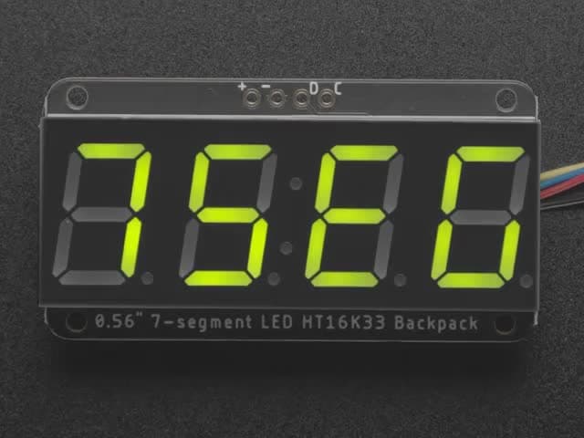 Adafruit 0.56" 4-Digit 7-Segment Display w/ I2C Backpack - Green
