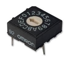 OMRON ELECTRONIC COMPONENTS - A6R101RF - Commutateur codé rotatif, A6R Series, Traversant, 10 Positions, 24 VDC, BCD, 25 mA