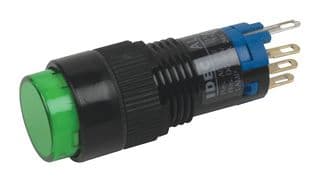 IDEC - AL2M-M11PG - Commutateur bouton-poussoir industriel, A2 Series, 12 mm, SPDT, Off-(On), Rond, Vert