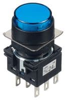 IDEC - LB1L-A1T64S - Commutateur bouton-poussoir industriel, LB Series, 16 mm, DPDT, Maintenu, Rond, Transparent