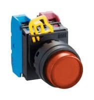 IDEC - YW1L-M2E10Q4A - Commutateur bouton-poussoir industriel, YW Series, 22.3 mm, SPST-NO, Momentané, Rond relevé