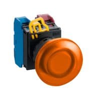 IDEC - YW1L-M4E10Q4A - Commutateur bouton-poussoir industriel, YW Series, 22.3 mm, SPST-NO, Momentané, Poussoir, Ambre
