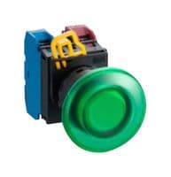 IDEC - YW1L-M4E10QM3G - Commutateur bouton-poussoir industriel, YW Series, 22.3 mm, SPST-NO, Momentané, Poussoir, Vert