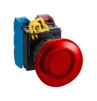 IDEC - YW1L-M4E10Q4R - Commutateur bouton-poussoir industriel, YW Series, 22.3 mm, SPST-NO, Momentané, Poussoir, Rouge