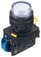 IDEC - YW1L-M2E10Q4PW - Commutateur bouton-poussoir industriel, YW Series, 22.3 mm, SPST-NO, Momentané, Rond relevé