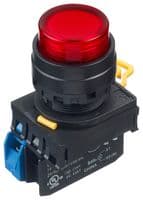 IDEC - YW1L-M2E10Q4R - Commutateur bouton-poussoir industriel, YW Series, 22.3 mm, SPST-NO, Momentané, Rond relevé