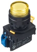 IDEC - YW1L-M2E10Q4Y - Commutateur bouton-poussoir industriel, YW Series, 22.3 mm, SPST-NO, Momentané, Rond relevé