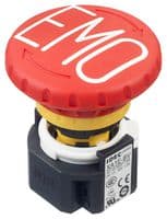 IDEC - XA1E-BV403RH-EMO - Commutateur d'arrêt d'urgence, 3PST-NC, Push-Pull, Connexion rapide, A souder, 3 A, 250 V