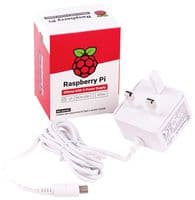 RASPBERRY-PI - SC0212 - Accessoire Raspberry Pi, Alim. Officielle Raspberry Pi 4 Modèle B, USB-C, 5.1V, 3A, Fiche UK, Blanc