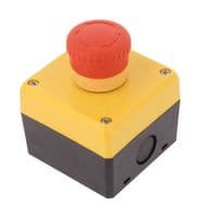 IDEC - FB1W-XW1E-BV413MRH-Y0 - Commutateur d'arrêt d'urgence, 3PST-NC, SPST-NO, Pushlock Tournant Reset/Push-Pull, Vis