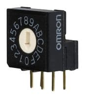 OMRON / PARTNER STOCK - A6RV-162RF - Commutateur codé rotatif, A6RV Series, Traversant, 16 Positions, 24 VDC, Hexadécimale, 25 mA
