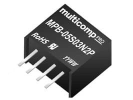 MULTICOMP PRO - MPB-05S03N2P - Conv. DC/DC, montage traversant isolé, ITE & Industriel, SIP, 1 W, 1 sortie, 3.3 V