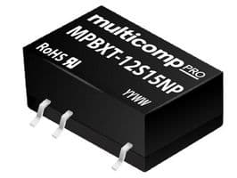 MULTICOMP PRO - MPBXT-12S15NP - Convertisseur DC/DC cms isolé, ITE & Industriel, DIP CMS, 1 W, 1 sortie, 15 V