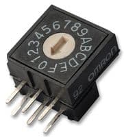 OMRON ELECTRONIC COMPONENTS - A6RV-162RF - Commutateur codé rotatif, A6RV Series, Traversant, 16 Positions, 24 VDC, Hexadécimale, 25 mA