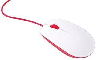 RASPBERRY-PI - SC0165 - Accessoire pour kit de développement, Souris officielle Raspberry Pi, Rouge et blanche, Filaire