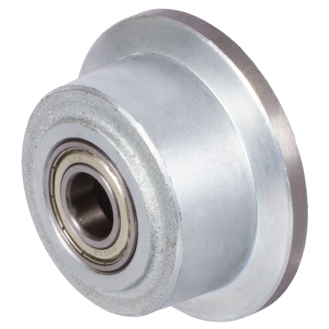 Crane wheel 712 AV made of cast iron GG20 zinc-plated with single sided flange diameter without flange 150mm with ball bearing