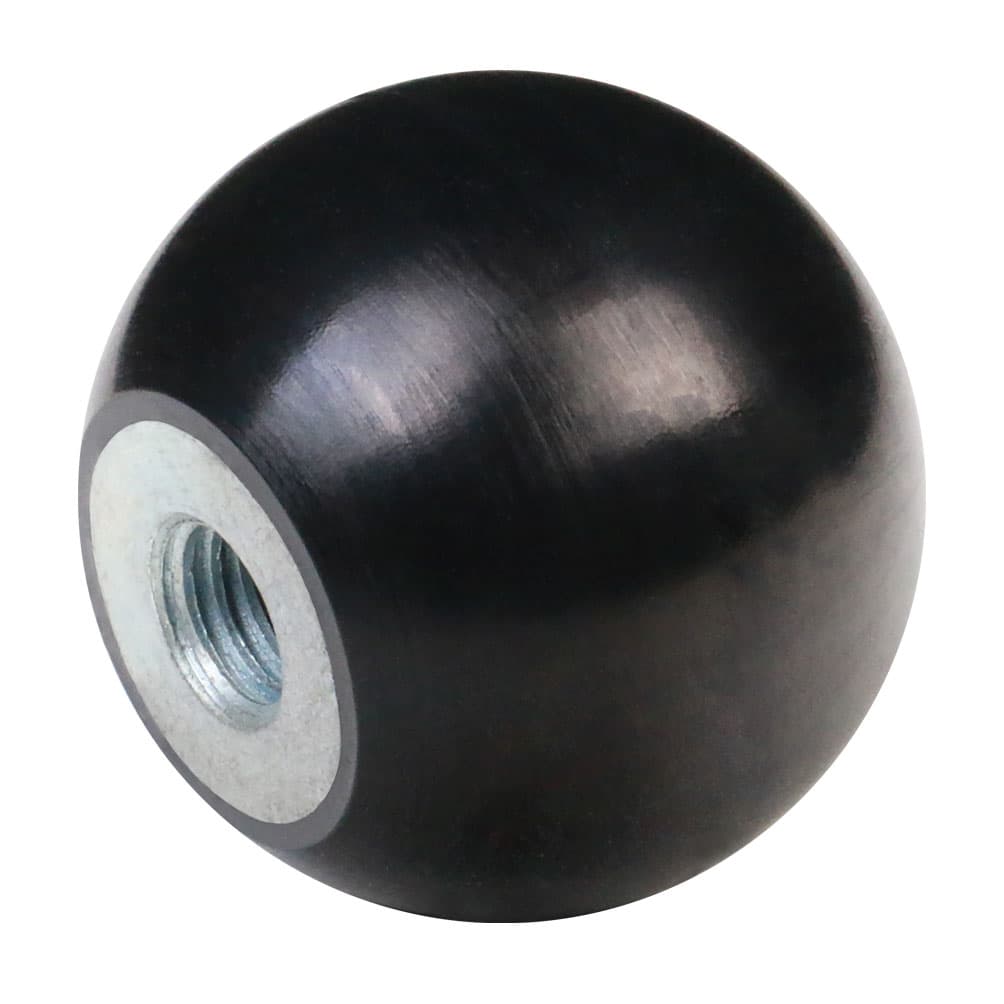 Ball knob ähnlich DIN 319 version E rubber NBR with threaded bush from steel diameter 20mm M6