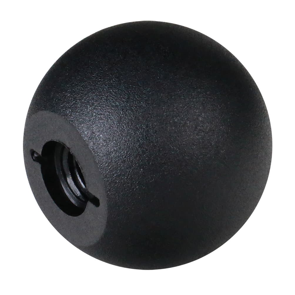 Ball knob DIN 319 version C thermoplast PA6GV with compression-moulded thread diameter 32mm M8