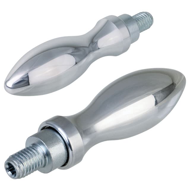 Revolving handle DIN 98 Al diameter 32mm type E with thread plug M12 material: aluminium polished