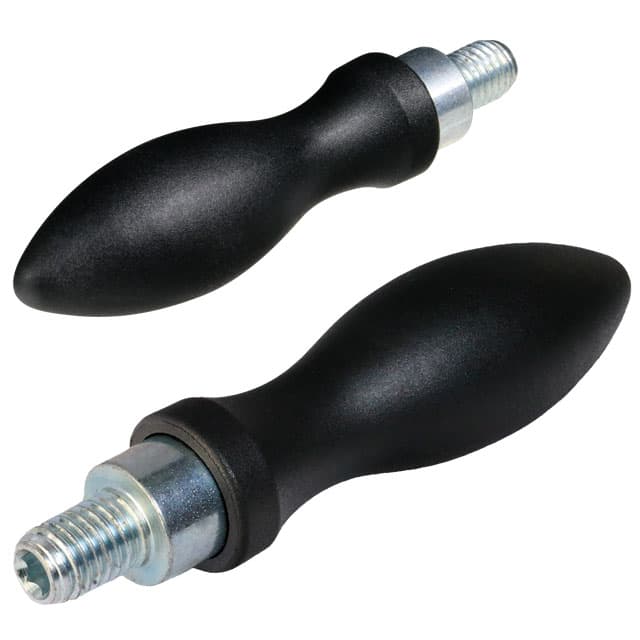 Revolving handle made from plastic DIN 98 H diameter 32mm type E with thread plug M12