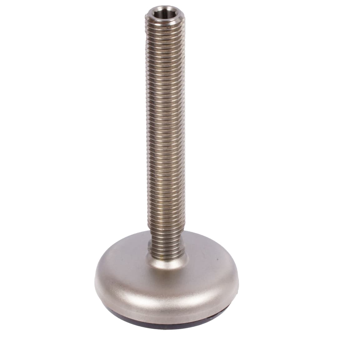 Leveling foot 340.5 type NG M16 x 125mm long foot diameter 80mm stainless steel 1.4301