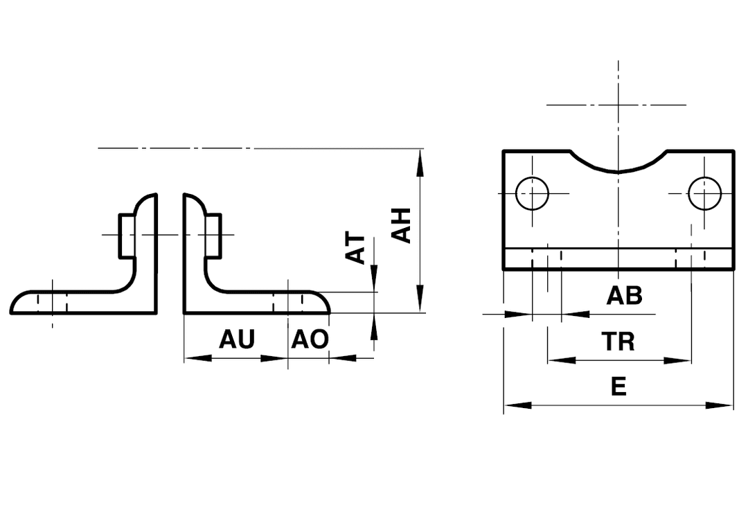 Foot for cylinder diameter 20mm