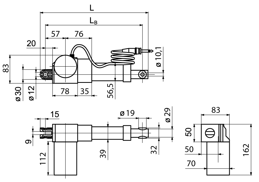 Actuator GR/I speed 3mm/s stroke 500mm