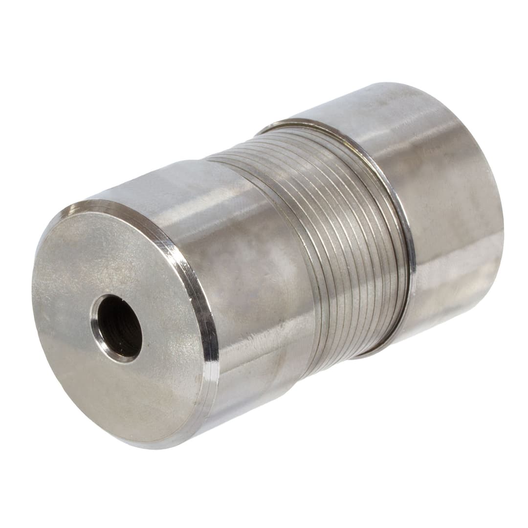 Flexible coupling EL size 6 nominal torque 2.5Nm short version pilot bore stainless steel 1.4305 length 25mm outer diameter 17mm