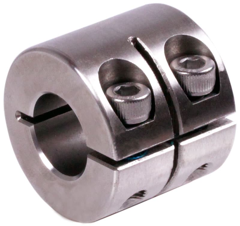 Clamp collar single-split double wide stainless steel 1.4305 bore 20mm with bolts DIN 912 A2-70