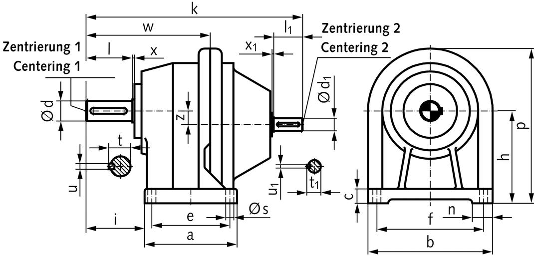 Helical gearbox BT1 size 3 i=10.56 model B3 (For operating instructions please visit the download area of our website www.maedler.de)