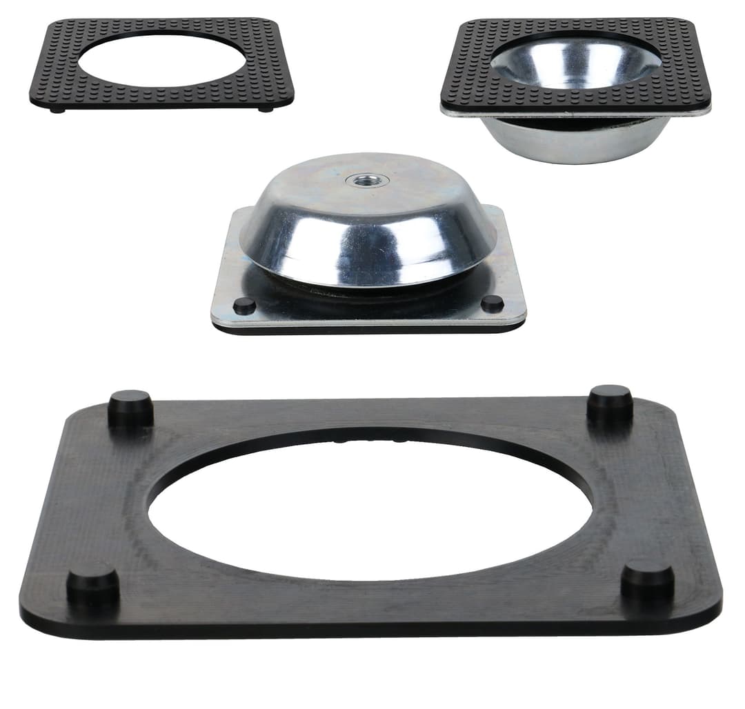 Rubber pad for machine feet square L=108mm