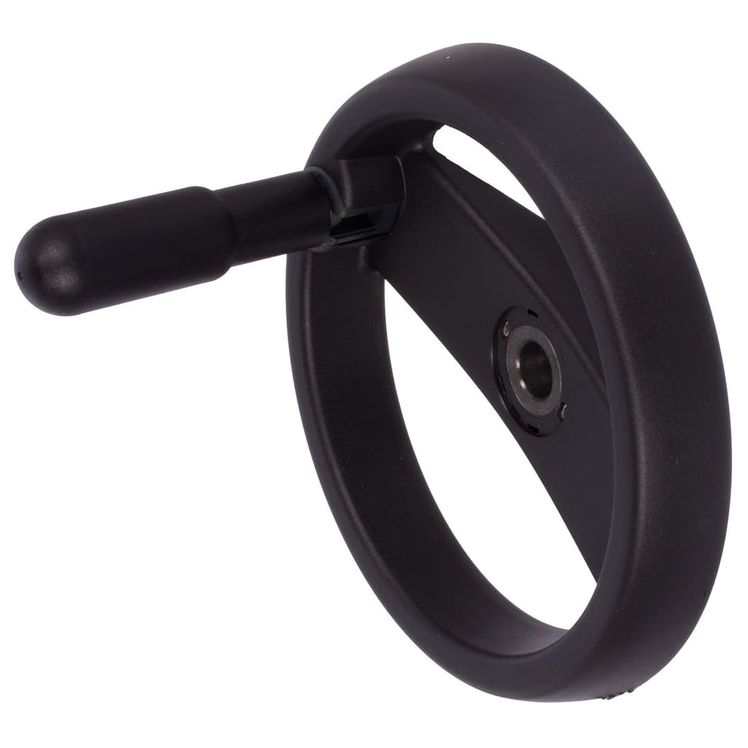 Retractable handwheel 5223 material plastic version N/G diameter 200mm with bore 20H7 and keyway