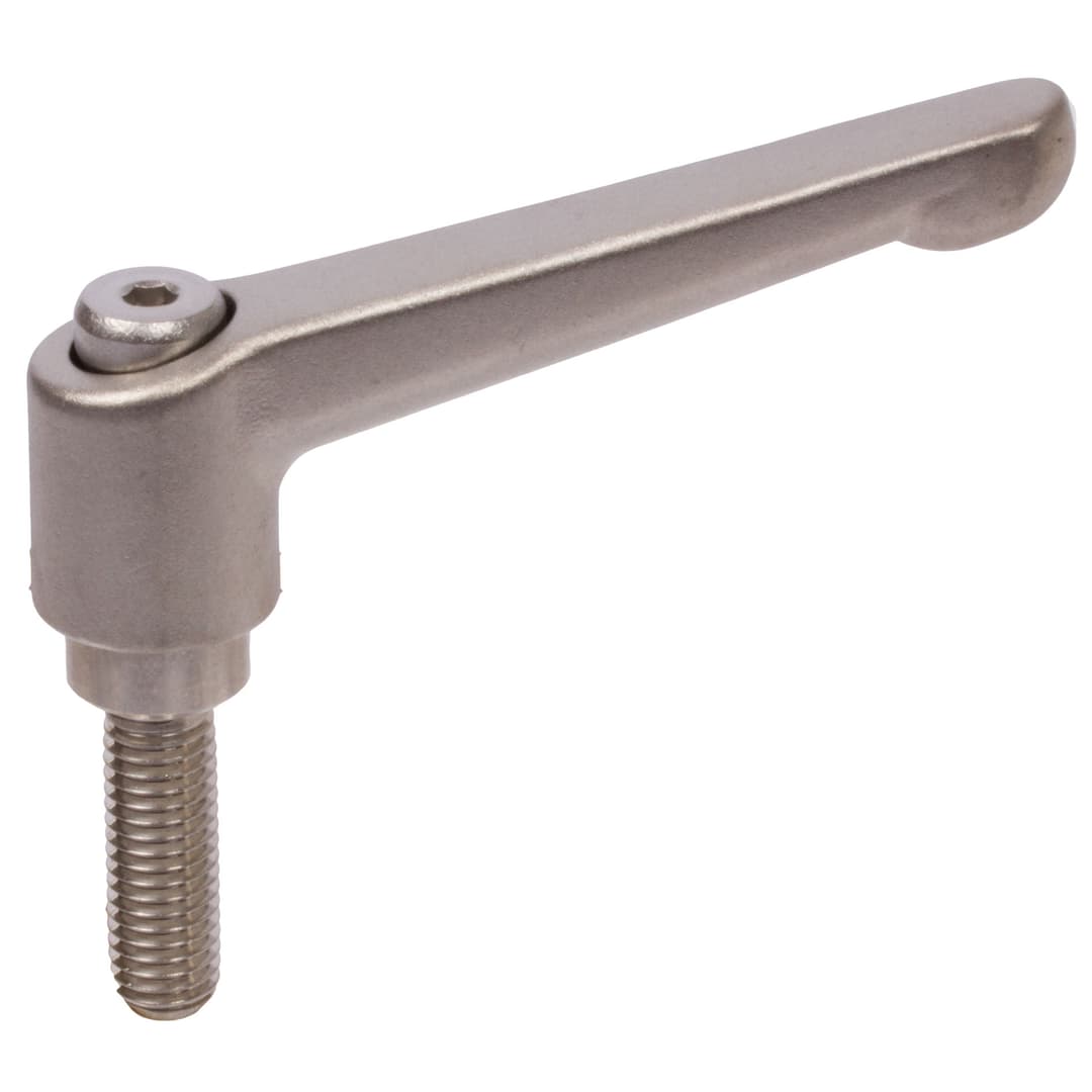 Adjustable clamping lever 300.5 version IS-G with external thread M5x16mm lever length L1 = 45mm stainless steel