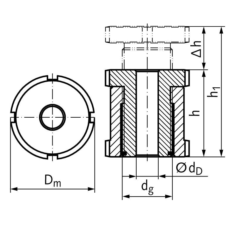 Precision levelling adjuster MN 686.1 50-33.0