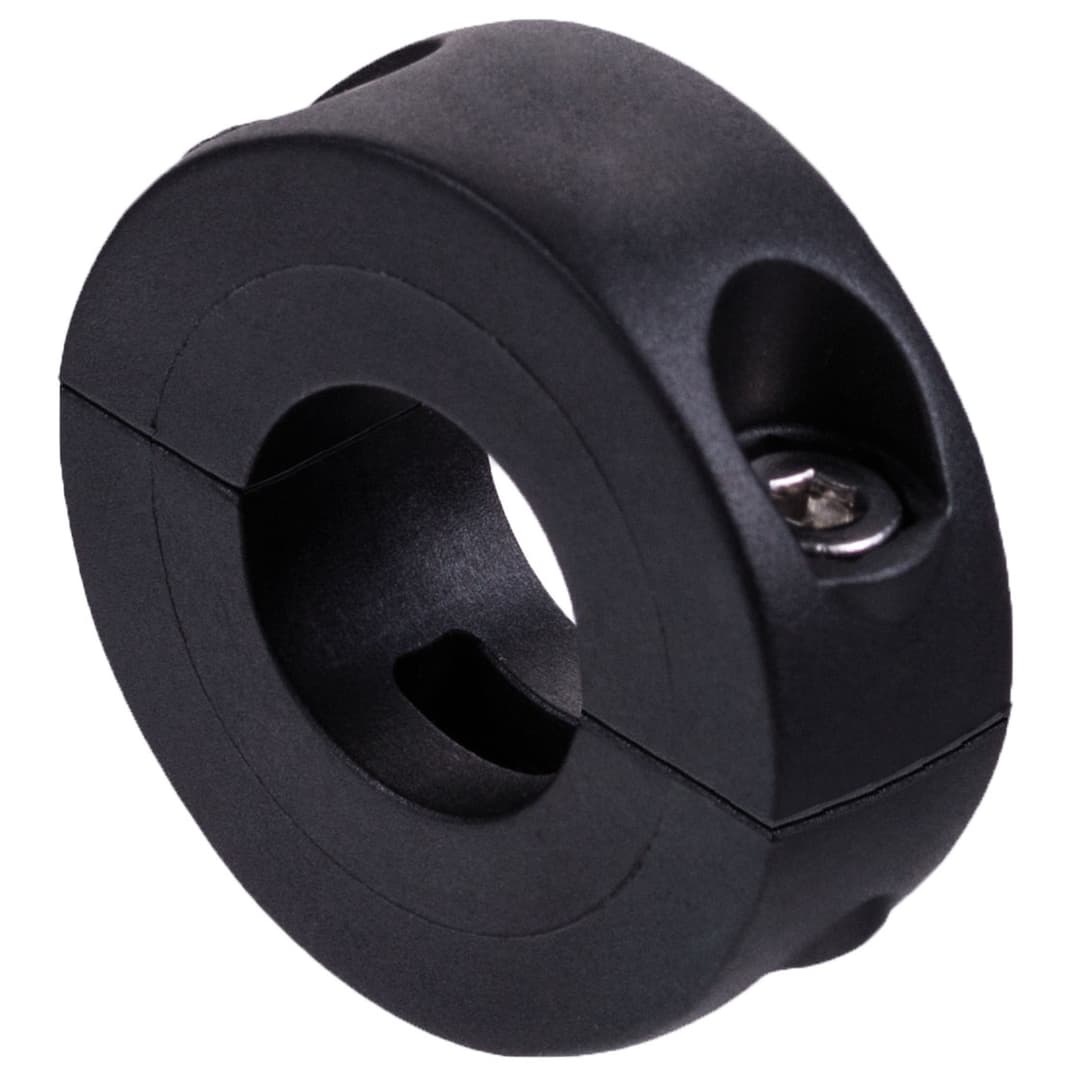 Clamp collar double-split plastic PA reinforced black-grey bore 20mm