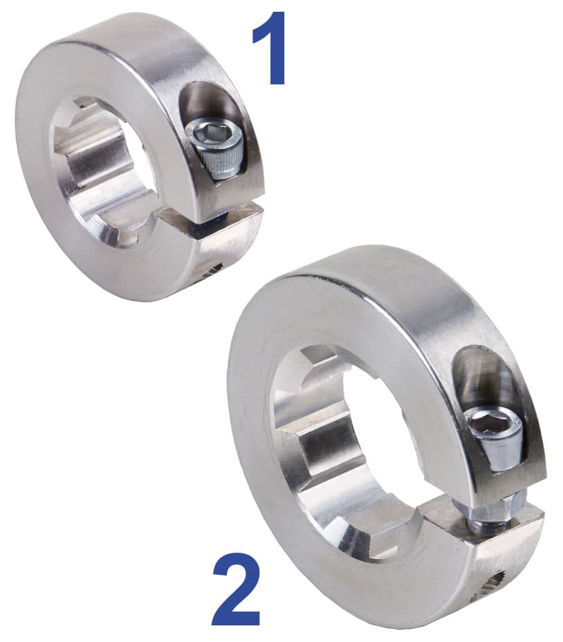 Clamp collar single split steel C45 with profile DIN ISO 14 KN 21×25