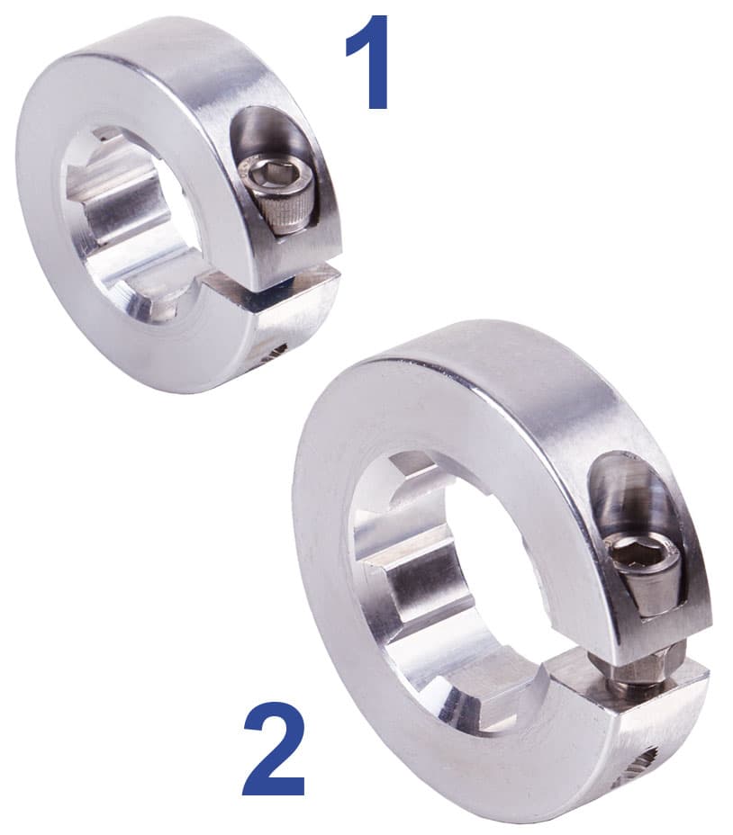 clamp collar single split aluminium with profile DIN ISO 14 KN 18×22