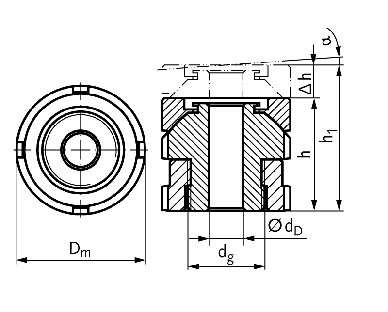 Ball head precision levelling adjuster MN 686.4 50-26.0