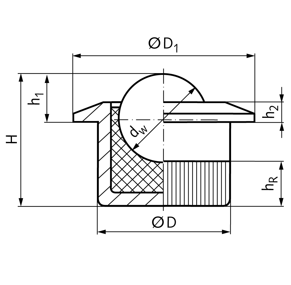 ball transfer unit 305 size 8,5 ball and housing stainless steel bearing plastic maintenance-free