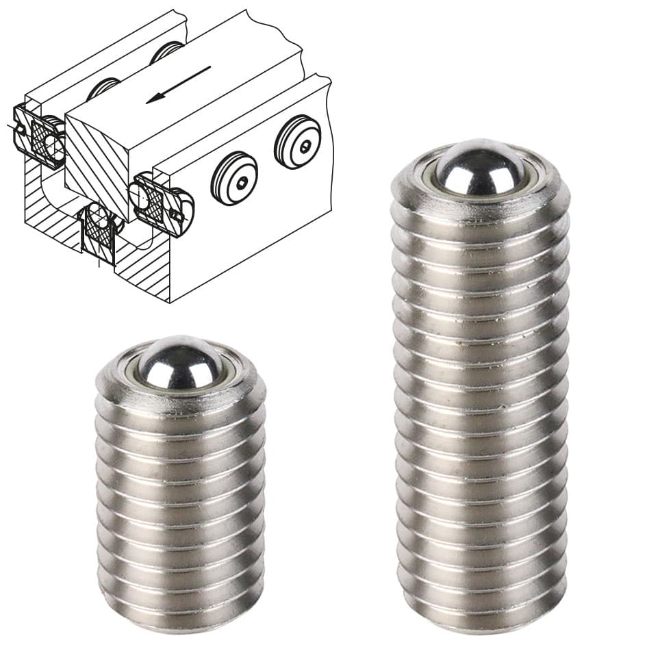 Ball transfer unit 307 screwable plain bearing M16x50 balll and screw stainless steel bearing plastic