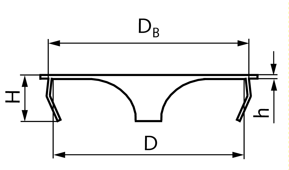 Fixing clip D=45mm stainless steel