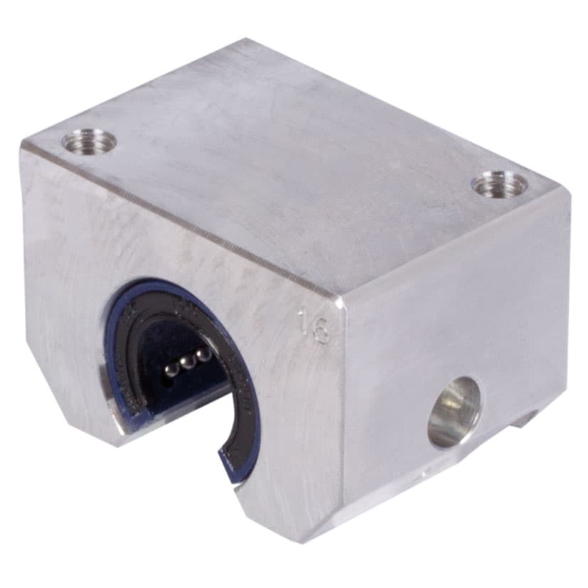 Open linear bearing unit KG-3-O ISO series 3 premium with open linear ball bearing with angular compensation with double rubber seal for shaft Ø 20mm