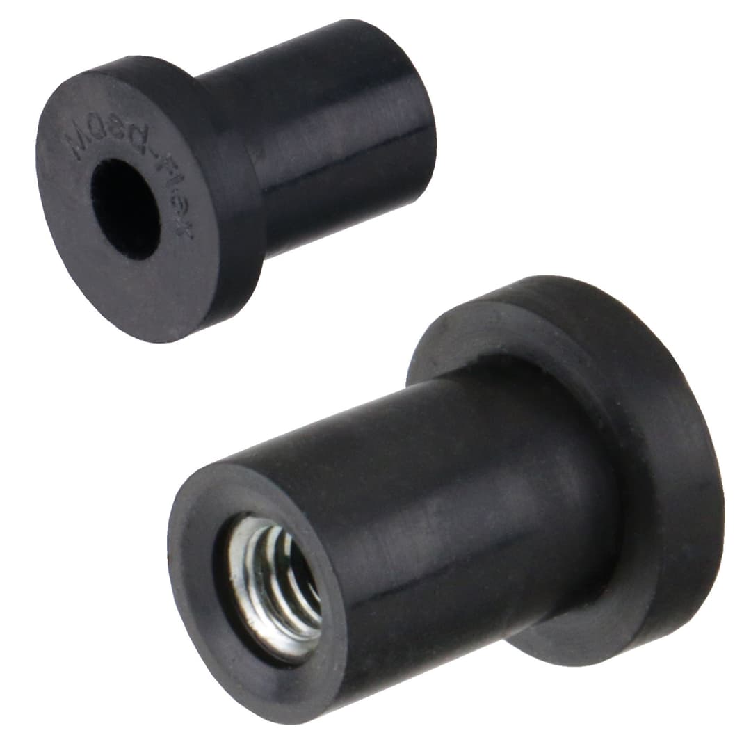 Rubber-Metal fastening element MAED-FLEX material Chloroprene CR 75 +/-5°ShA d2=7mm thread M3