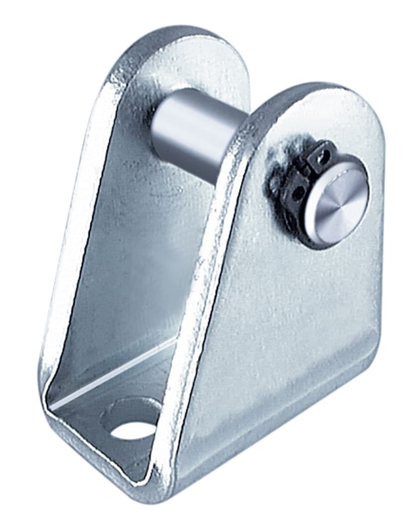 Rear hinge mounting with snap ring for cylinder diameter 12/16mm
