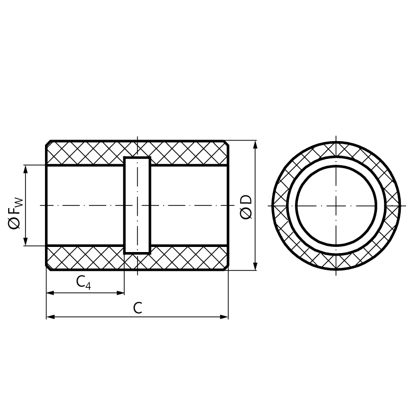 Linear slide bearing PO-1 ISO series 1 premium for shaft diameter 20 mm outside diameter 28 mm length 30 mm