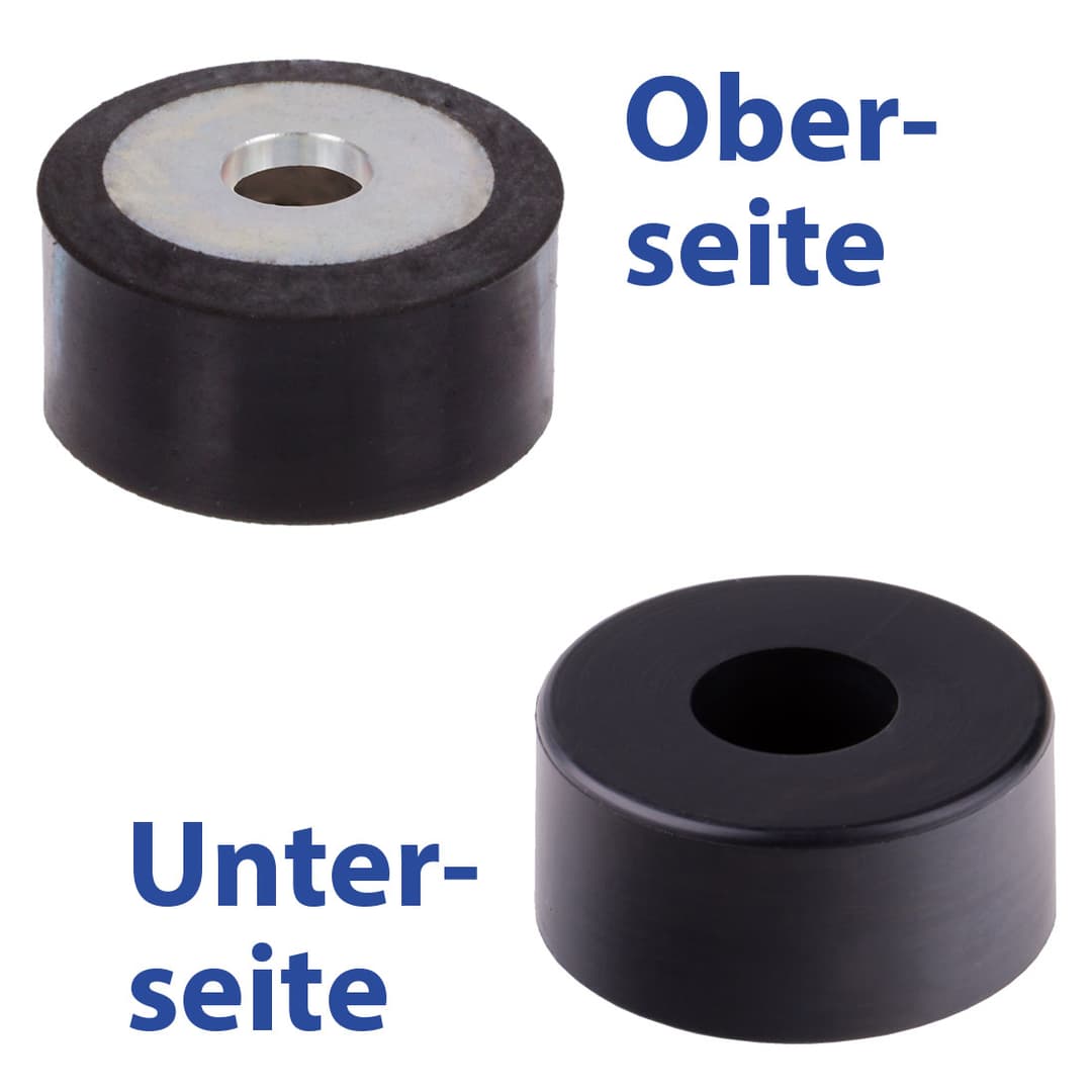Rubber-metal buffer MGH stainless steel diameter 20mm height 20mm bore 5,3mm (for screw M5)