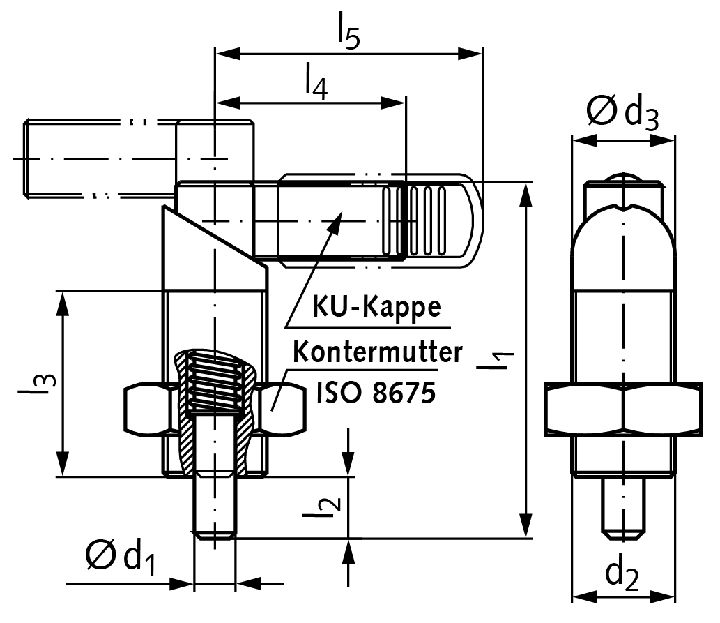 Index plunger 612 version BK-N M16 x 1,5 Ø6mm