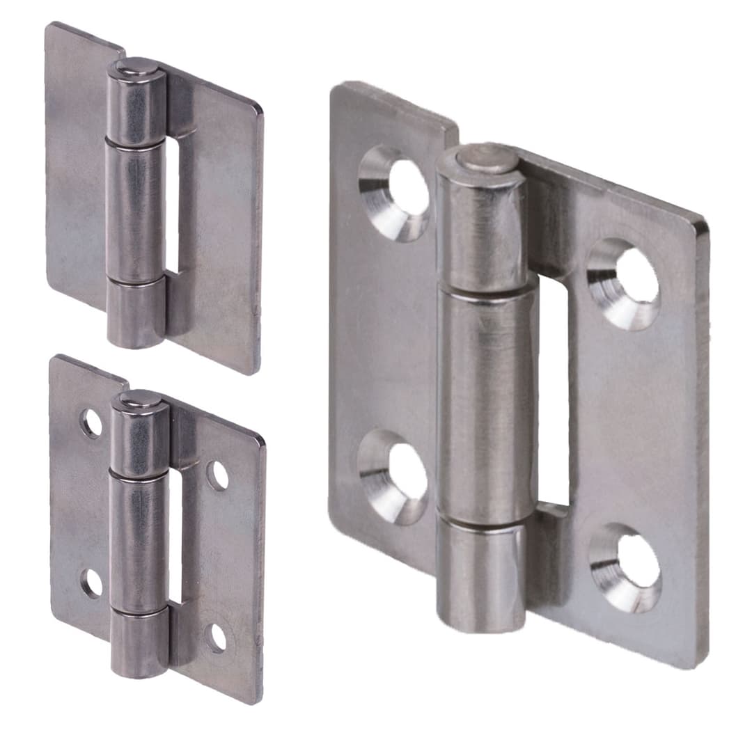 Sheet metal hinge M136 stainless steel 1.4301, type A, 60x60mm