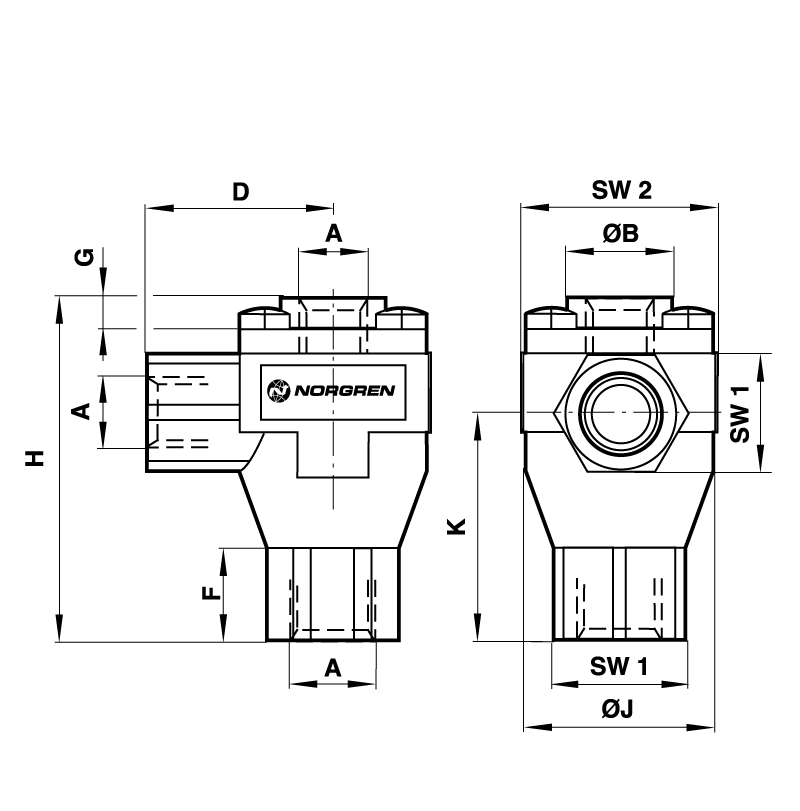 Quick exhaust valve thread G1/4