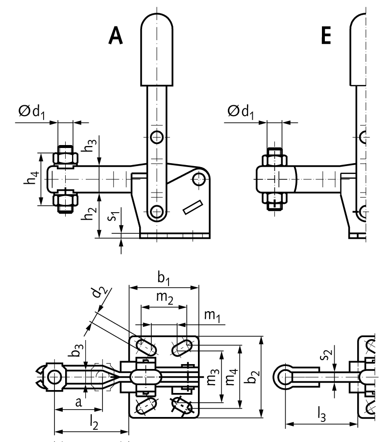 Vertical clamp version A size 70